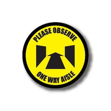 Ergomat 12in CIRCLE SIGNS Please Observe One Way Aisle DSV-SIGN 144 #0760 -UEN